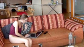 RLC Julia on phone no knickers 1