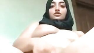 Sexy Hijab whore teasing pussy