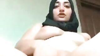 Sexy Hijab whore teasing pussy