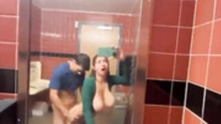 Babe banged in restroom