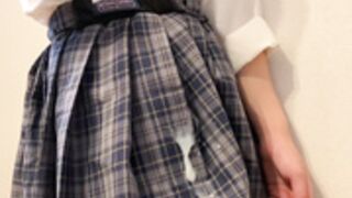 Bukkake Siru schoolgirl plaid skirt