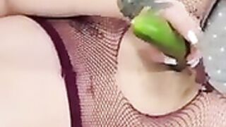 Ms sethi mastubates with a cucumber