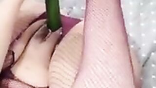 Ms sethi mastubates with a cucumber