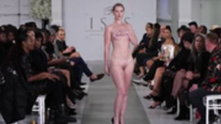 Isis Fashion Awards sexy naked cat walks in heels