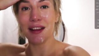 dolly deep-throat facial cum