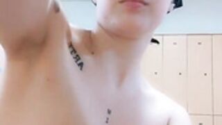 Spanish exhibitionist Whitepraxis at the gym