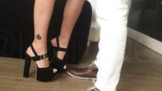 Husband films fit Hotwife fake tits huge BBC