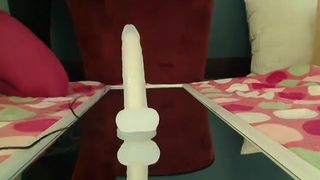 Ambercutie riding on dildo