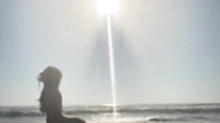 Nina Romane naked beach yoga