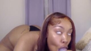 bbwjade eyes roll back while choking on dildo