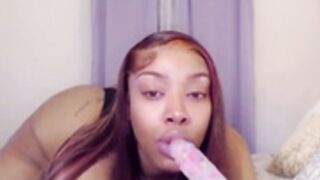 bbwjade eyes roll back while choking on dildo