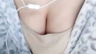 Little teen shows her boobs