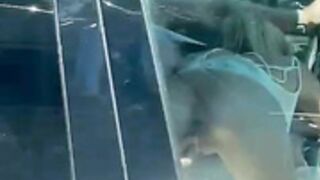 Trucker watches road head