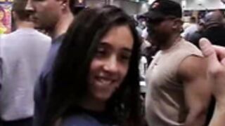 Cute girl with big bicep peak