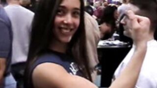 Cute girl with big bicep peak