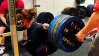 SUPER STRONG GIRL , GRUNTING AND SCREAMING