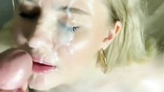 gorgeous blondy POV huge cum facial 2