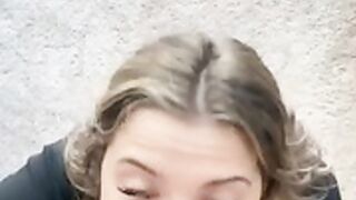 clothed beauty POV cum in mouth