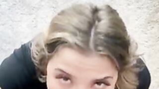 clothed beauty POV cum in mouth