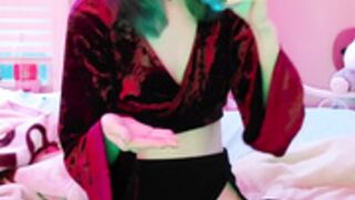 Knightly Cosplay elf riding dildo