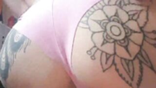 Pink hair tattoo chick