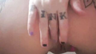 Pink hair tattoo chick