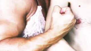 huge girl compare with weak man