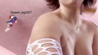 Queen_eGIRL27 in white mesh lingerie