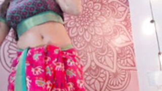 red sexy saree