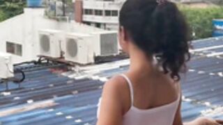 Baby_dash boobs in balcony