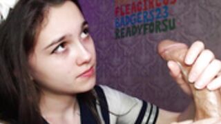 vrchan blowjob and cum swallow