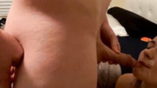 Zaddychokesalot Ash Cums in Misty's Mouth