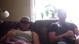 Straight guy caught on hidden cam jerking with dude