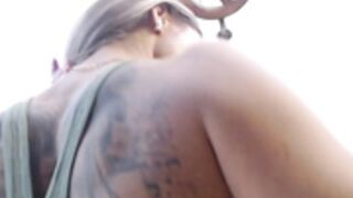 Sexy Muscle girl flexes 01