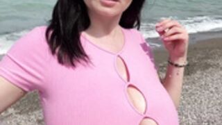 Busty_Ema beach flash 1
