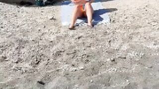 Mady busty topless on beach