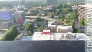 Katanah tease fucks in her balcony