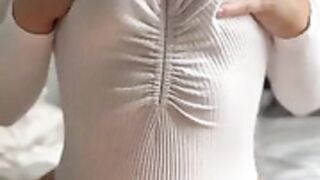 Thick girl shows her knockers