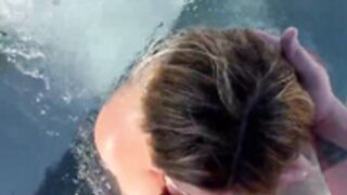 Mercedes Blanche OF hot tub cum on boobs
