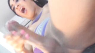 Shemale Performs Her Huge cock on cam