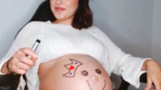 avawhite sexy pregnant belly 1