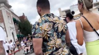 Green Shorts Girl Candid Cameltoe