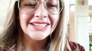 ALANA_69 Stripping in Library Get Caught at The End 2