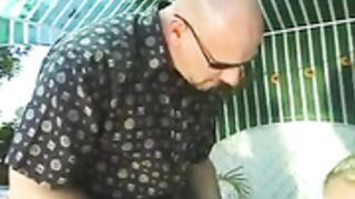 Naive innocent girl by the pool gets tricked into sex