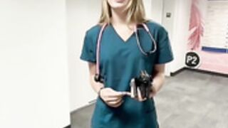 Slutty nurse bangs bbc in parking garage