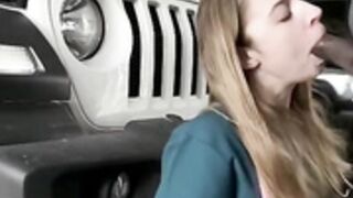 Slutty nurse bangs bbc in parking garage