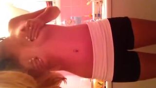 teen striping in her underwear on cam