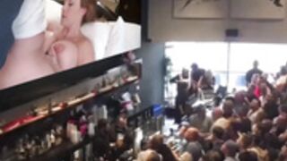 Pub crowd reaction to cumshot