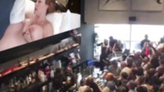 Pub crowd reaction to cumshot