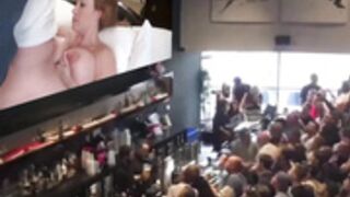 Pub crowd reaction to cumshot